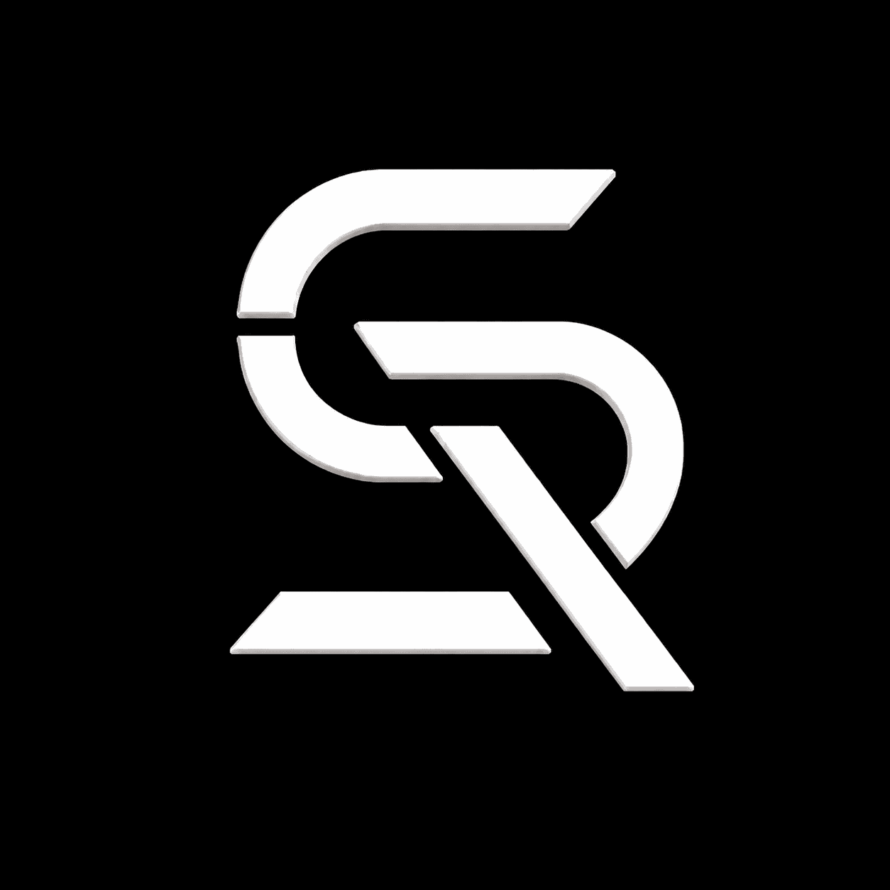 Syrum black logo on white background